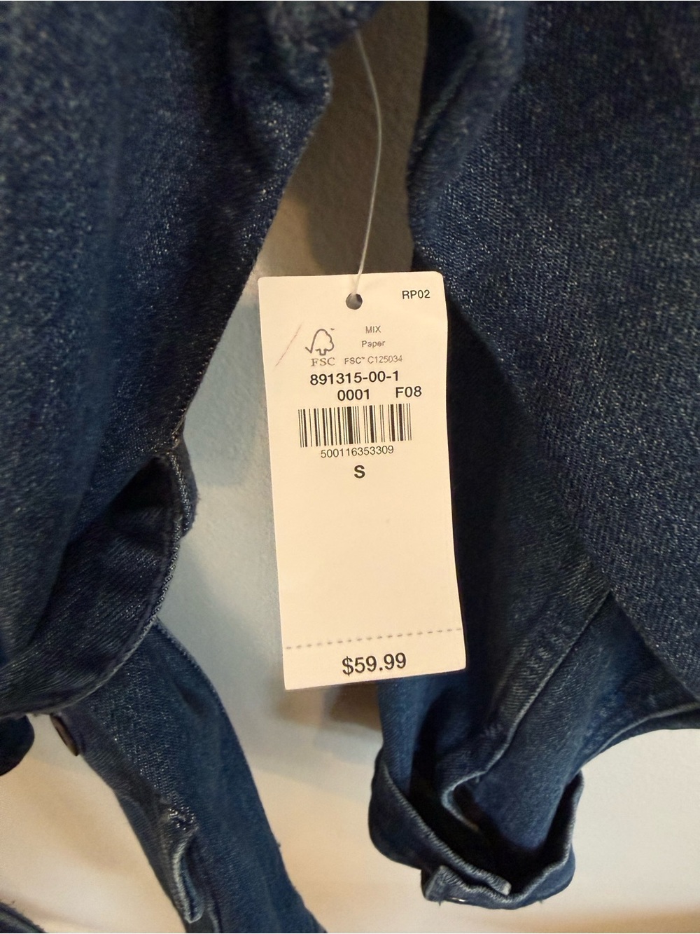 Old Navy Dark Blue Denim Tie-Waist Jacket - Picture 3 of 5